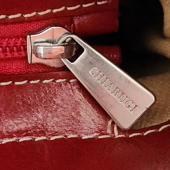 CHIARUGI red Italian leather tote shopper bag - Picture 15 of 16